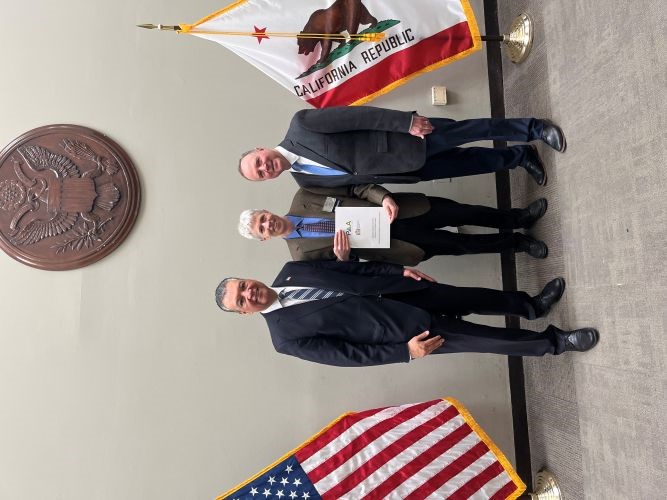 Will Dow with Senators Padilla and Schiff